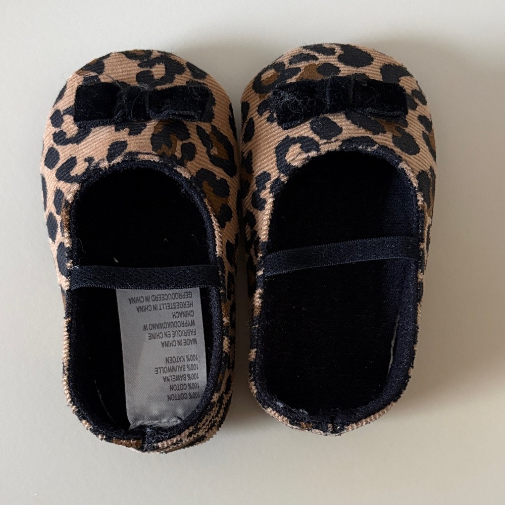 Leopard Print Kids Shoes with Bow
